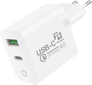 Gshield Carregador de Parede Turbo Delivery 20W QC 4.0 com 2 Saídas Tipo C e USB C, Carregamento Ultra Rápido Certificação...