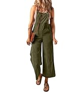 Happy Sailed Women Corduroy Overalls Casual Loose Sleeveless Adjustable Strap Wide Leg Jumpsuits ...