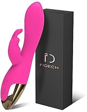 FIDECH G Spot Rabbit Vibrator, Sex Toys for Clitoris G-spot Stimulation, Waterproof Dildo Vibrator with 9 Powerful Vibrations Dual Motor Stimulator for Women or Couple Fun