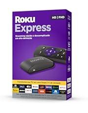 Roku Express | Dispositivo de streaming para TV HD/Full HD compatível com Alexa, Siri e Google. Inclui Cabo HDMI Premium