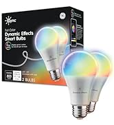 GE CYNC Dynamic Effects A19 Color Changing Light Bulbs with Music Sync, RGB LED Light Bulb, Room ...