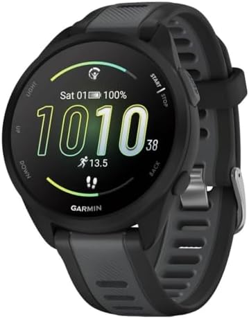 Garmin Forerunner 165, Running Smartwatch, Colorful AMOLED Display, Training Metrics and Recovery Insights, Black