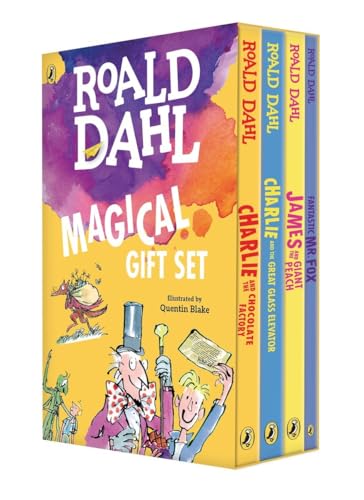 Roald Dahl Magical Gift Boxed Set (4 Books): Charlie and the Chocolate Factory, James and the Giant Peach, Fantastic Mr. Fox,