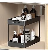 SPACEKEEPER Under Sink Organizer, 2 Tier Under Sink Storage Organizer, Bathroom Standing Rack, Ba...