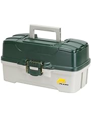 Plano 3-Tray Tackle Box with Dual Top Access, Dark Green Metallic/Off White, Premium Tackle Storage