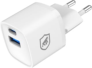 Gshield Carregador de Parede Universal 20W Ultra Rápido Tipo C + USB-A Power Delivery com Chip GaN, Compatível com iPhones...