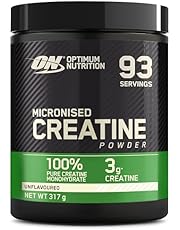 Optimum Nutrition Micronised Creatine Powder, 100% Pure Creatine Monohydrate Powder for Performance and Muscle Power, Unflavoured Shake, 93 Servings, 317 g