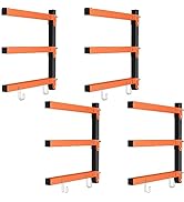 SPACEKEEPER Wood Organizer and Lumber Storage Rack with 3-Level, Wall Mount Wood Racks Lumber Rac...