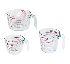 Pyrex 1118990 3PC Glass, 1 Cup, 2 Cup, 4 Cup, 3 PC Measuring Cup Set