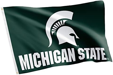 Desert Cactus Michigan State University Flag Spartans MSU Flag Banners 100% Polyester Indoor Outdoor 3x5 feet Flags (Style A)