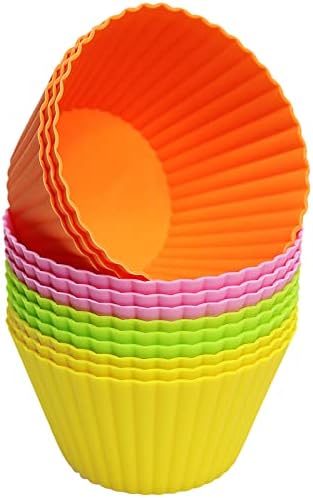 Pharamat Extra Large Silicone Cupcake Baking Cups 12 Pack, 3.54 Inch Cupcake and Muffin Liners, Reusable Jumbo Silicone Baking Cups Easy to Clean, Great for Cupcake, Muffin, Mousse