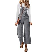 Happy Sailed Women Corduroy Overalls Casual Loose Sleeveless Adjustable Strap Wide Leg Jumpsuits ...