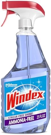 Windex Ammonia-Free Glass and Window Cleaner Spray Bottle, Bottle Made from 100% Recovered Coastal Plastic, Crystal Rain Scent, 23 Fl Oz