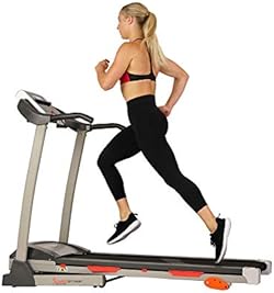 Sunny Health & Fitness Premium Folding Treadmill for Home with Adjustable Incline, Shock Absorption, Digital M