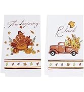 PurpleEssences Fall Cotton Kitchen Towels Set of 2 - Absorbent Dish Towels Set | Tea Towels | Bar...