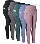 CHRLEISURE 3 Packs Leggings with Pockets for Women, High Waisted Tummy Control Workout Yoga Pants