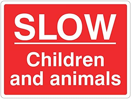 LI-Safety 400x300mm Slow Children & Animals Sign - Rigid Plastic