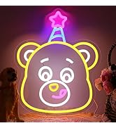 Birthday Bear Neon Sign for Wall Decor Bear Led Light Room Decor Bear Neon Light Bear Gift for Ch...