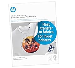 HP Iron-On Transfers 8.5x11in, 12sheets. Print heat-transfer photos and graphics. Vibrant colors & details on shirts, cloth…