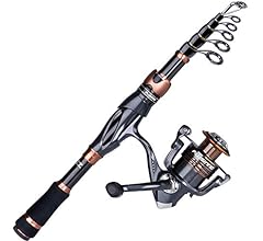 Fishing Rod and Reel Combos, Bronze Warrior Toray 24-Ton Carbon Matrix Telescopic Fishing Rod Pole, 12 +1 Shielded Bearings…