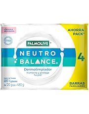 Palmolive Neutro Balance Jabón de Baño Dermolimpiador en Barra 4 pzas x 120 g. Fórmula Mejorada que Mantiene la Humectación Natural de tu Piel. Luce una Piel Suave y Humectada. Para Toda la Familia