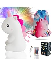 AMHÖ Luz Nocturna Bebe Unicornio con Bolsa de Transporte Luz Nocturna Infantil Luz Quitamiedos Infantil Lampara Bebe Noche Lampara Infantil Luz Bebe NocturnaLuz Roja Bebe Night light Regalo Navidad