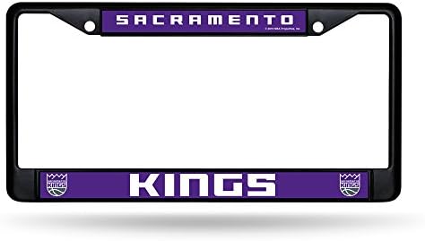 Rico Industries NBA Sacramento Kings Chrome Plate Frame, Black , Purple, Black, 12-inch by 6-inch