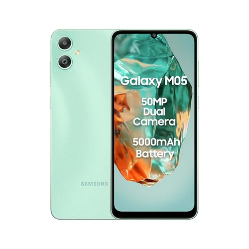 Samsung Galaxy M05 (Mint Green, 4GB RAM, 64 GB Storage) | 50MP Dual Camera | Bigger 6.7" HD+ Display | 5000mAh Battery | 25W 