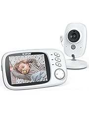 BOIFUN 720P Camara Vigilancia Bebe, Visión Nocturna Infrarroja Invisible, Detección de Temperatura, Canciones de Cuna, VOX, No Necesita WiFi, Protección de la Privacidad, Material de Seguridad ABS