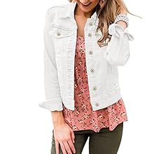 Vetinee Womens Stretch Button Down Long Sleeve Pockets Denim Jean Trucker Jacket