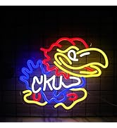 Kansas Hawk Team Logo Neon Sign Basketball Neon Sign for Room Decor Sports Neon Light LED Sign fo...