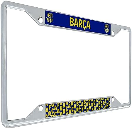 Desert Cactus FC Barcelona License Plate Frame Barça Football Club Soccer Futbol Car Tag Holder for Front or Back of Car Officially Licensed Metal (Style 4)