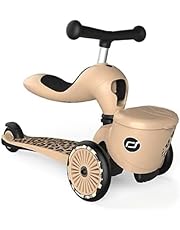 Scoot &amp; Ride Unisex – Highwaykick 1 Lifestyle Kickboard voor baby&#39;s, met zitjes en bak, luipaard