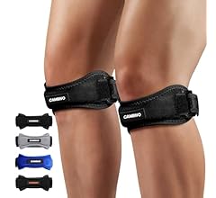 CAMBIVO 2 Pack Patella Tendon Knee Strap, Knee Support Brace for Women Men, Adjustable Band for Hiking, Soccer, Basketball,…