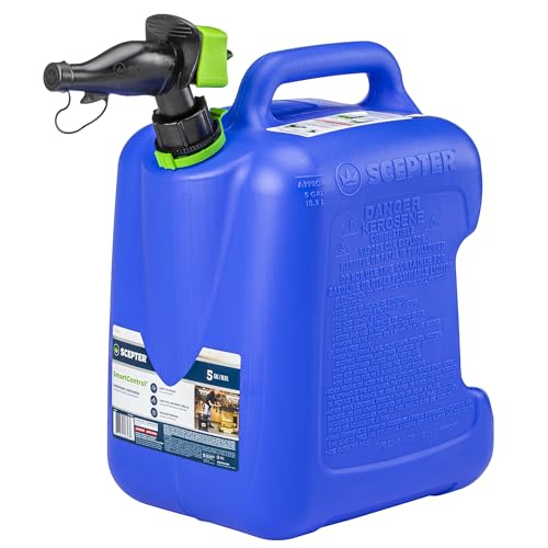 Scepter FSCK552 Fuel Container with Spill Proof SmartControl Spout, Blue Kerosene Can, 5 Gallon