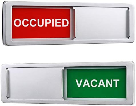 Vacant Occupied Privacy Sign, Vacant Occupied Door Sign for Home Office Restroom Conference Hotels Hospital, Slider Door Indicator Tells Whether Room Vacant or Occupied, 7'' x 2'' - Silver