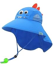 Sombrero de sol para niños, Gorra para el Sol Niños Sombreros para Niños con Malla y Correa Ajustable para la Barbilla, Gorros Playa ala Ancha Plegable Secado Rápido 50+ UPF de Verano para Niño y Niña