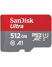 SanDisk Ultra 512 Go microSDXC, Carte micro sd + adaptateur SD (Pour Smartphone et Tablette, Video Full HDD, jusqu&#39;à 150 Mo/s, UHS-I, La performance A1, Class 10, U1)