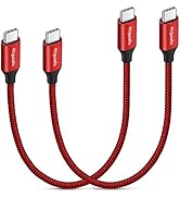 USB C to USB C Cable Short, [1ft 2-Pack] etguuds 60W Fast Charging Type-C Charger Cord Compatible...