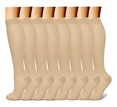 Compression Socks (7 Pairs), 15-20 mmhg is BEST Graduated Athletic & Medical for Men & Women, Running, Flight, Travels