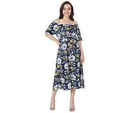 VERO MODA Women's Midi Polyester A-Line Dress