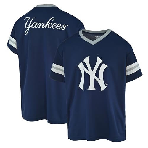 Outerstuff MLB Kids Youth 4-20 Official Primary Logo Team Jersey (US, Numeric, 10, 12, Regular, New York Yankees - Navy)