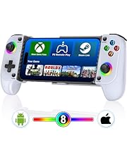Mobiele controller voor iPhone/Android, smartphone-controller met verbeterde joystick zonder dode zones, RGB-licht, mobiele gaming-controller voor Xbox Game Pass, PS Remote Play, Steam Link
