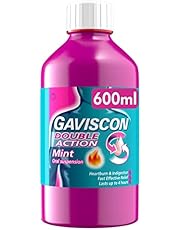 Gaviscon Double Action Liquid, Mint Flavour, 600ml, Heartburn Relief, Indigestion Relief , Stomach Pain Relief, Acid Reflux Relief, Digestive Health, Long Lasting, Suitable For Pregnancy, Antacids