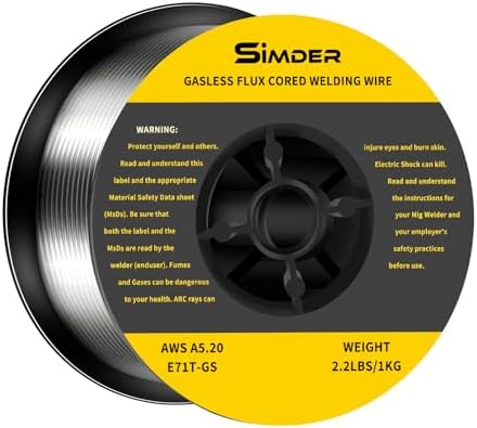 SSIMDER 1KG 0.8MM Flux Cored Wires E71T-GS Welding Wire for MIG Welder Welding Wires Without Gas Self Shielded Gasless Welding Wire for Welding Machine Fits MIG-140,4050PRO