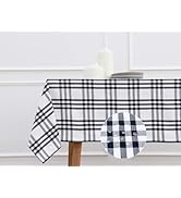 PurpleEssences Homestead Plaid Tablecloth - Water Resistant Wipeable Washable Checkered Table Clo...