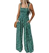 Happy Sailed Womens Overalls Casual Floral Print Summer Sleeveless Jumpsuit Wide Leg Long Pants R...