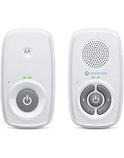 Motorola Nursery AM21 - Vigilabebés audio digital con tecnología DECT para la vigilancia de audio, Alcance de 300 metros, Micrófono de optima sensibilidad, Blanco