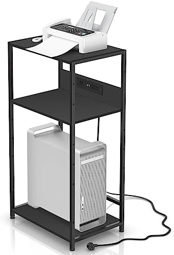 Amazon.com: CCCEI Black Computer Tower and Printer Stand with Charging ...