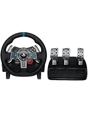 Logitech G29 Driving Force Racing Wheel and Floor Pedals, Real Force Feedback, Stainless Steel Paddle Shifters, Leather Steering Wheel Cover for PS5, PS4, PC, Mac - Black